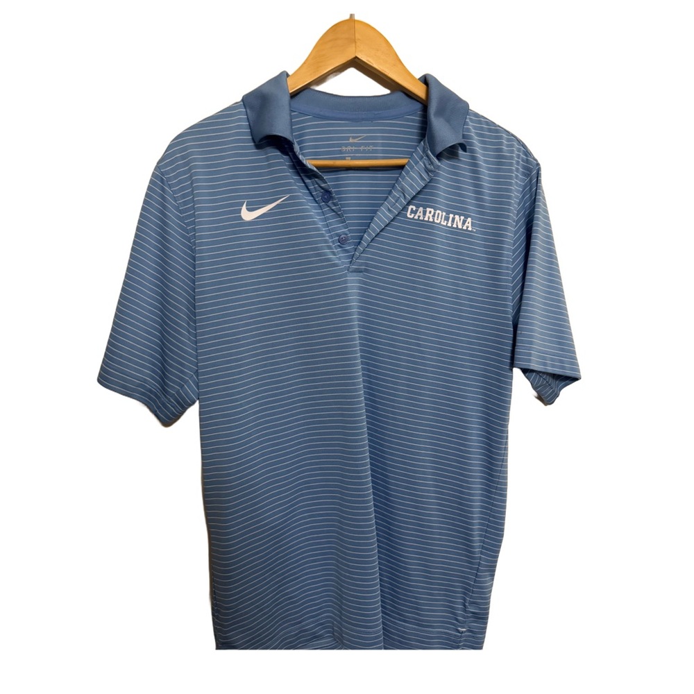 Nike Men's UNC Blue Striped Polo Shirt